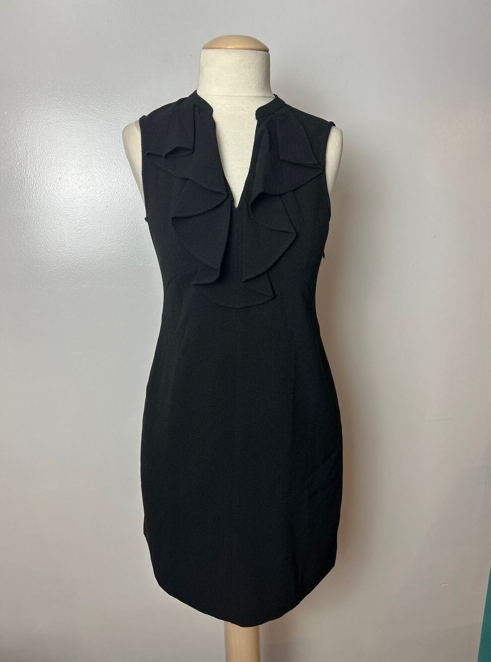 J CREW Black dress with ruffle detail size 4 $118 Retail